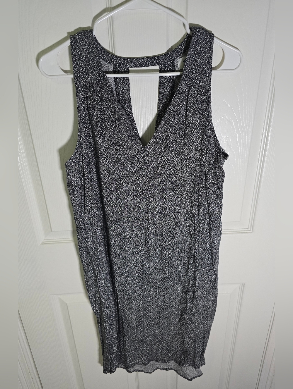 Old Navy Womens Keyhole V Neck Black White Spotted Shift Dress Large Tall